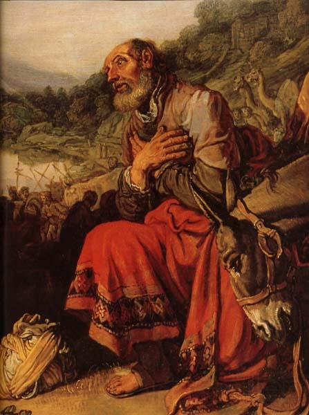 LASTMAN, Pieter Pietersz. Detail of Abraham on the Way to Canaan Norge oil painting art